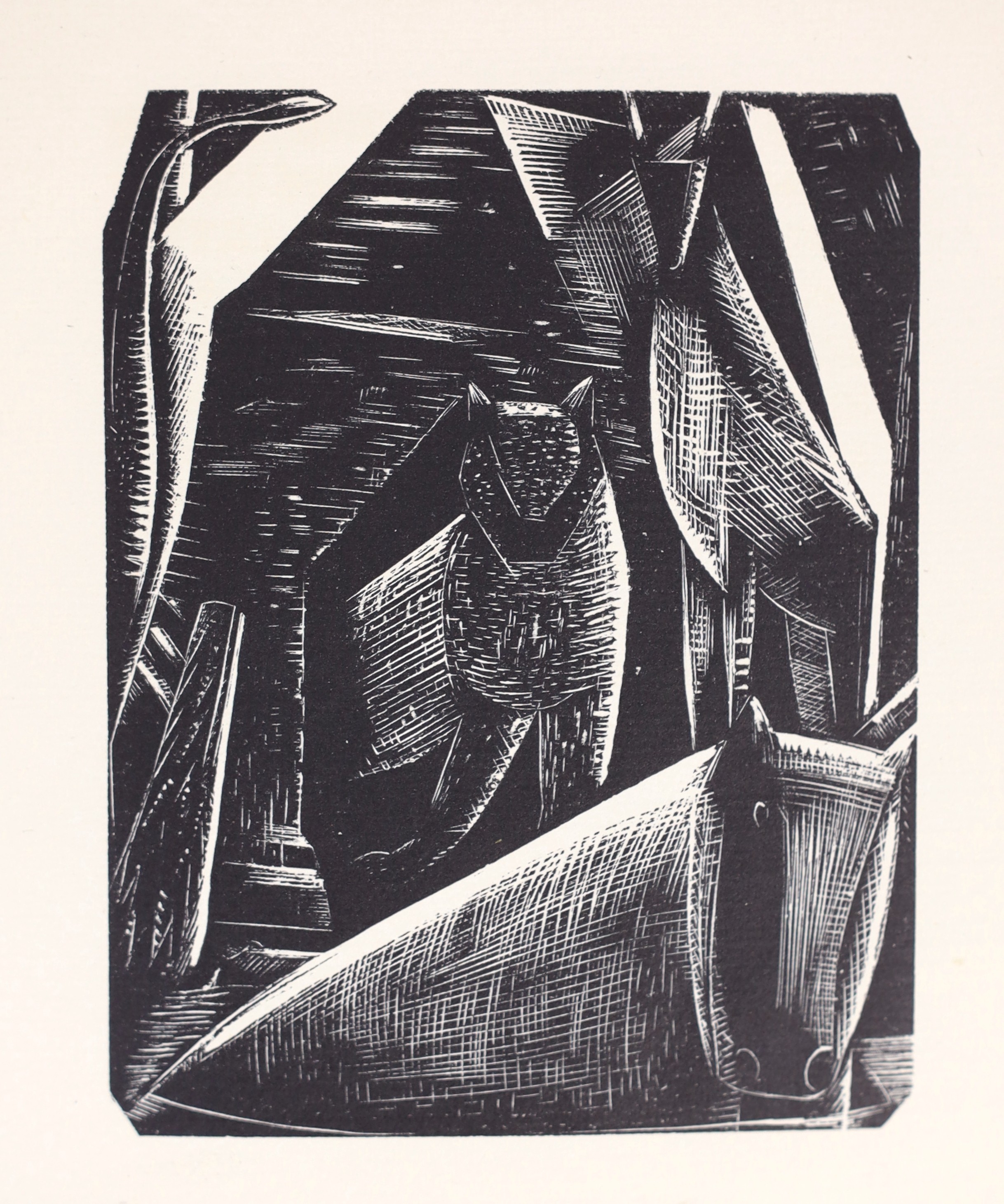 Bible in English - Nash, Paul [illustrator] - Genesis. Limited edition, one of 375, Authors presentation copy to his wife with signed inscription. Complete with 12 woodcut illustrations by Paul Nash. Original black paper